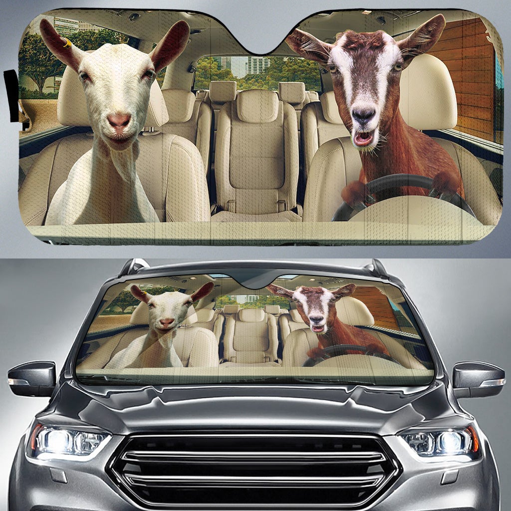 Car Sunshades with Driving Goats Design for Auto Protection