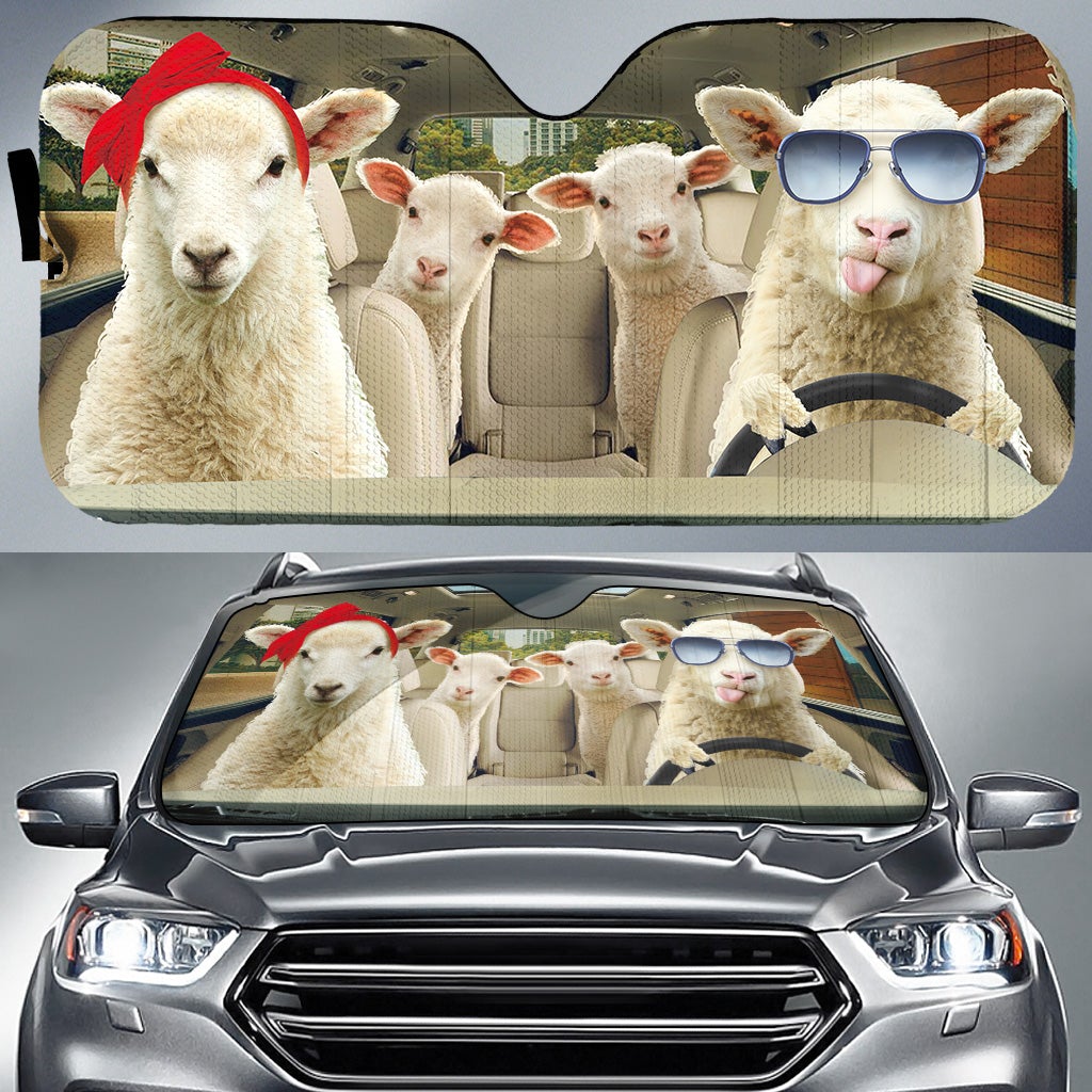 Sheep Pattern Car Sunshades for Auto Interior Protection