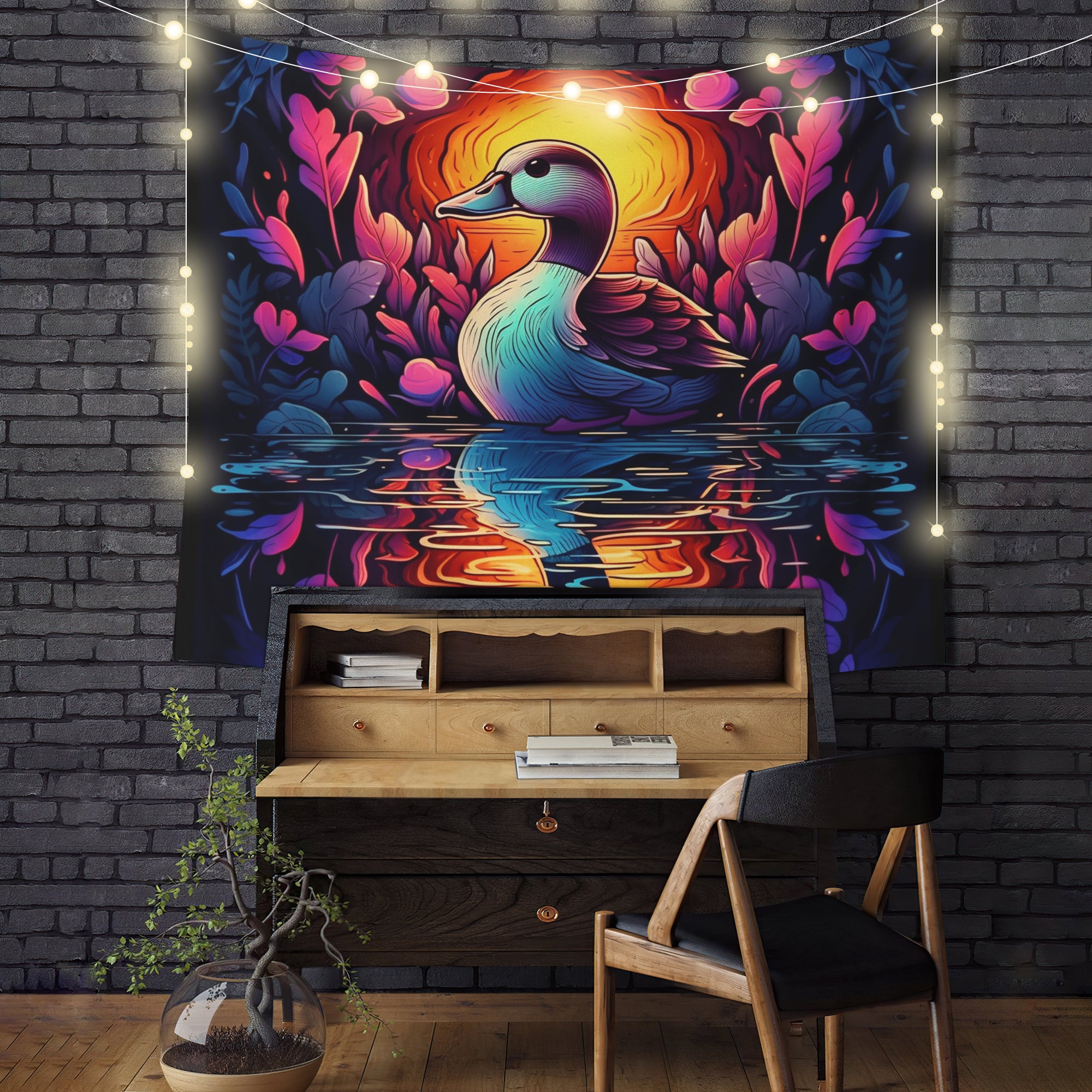 Duck Tapestry Room Decor for Nighttime Atmosphere Duck