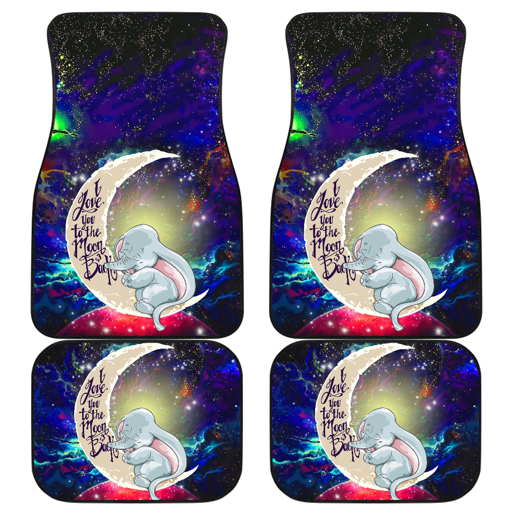 Dumbo Elephant Love You To The Moon Galaxy Car Floor Mats