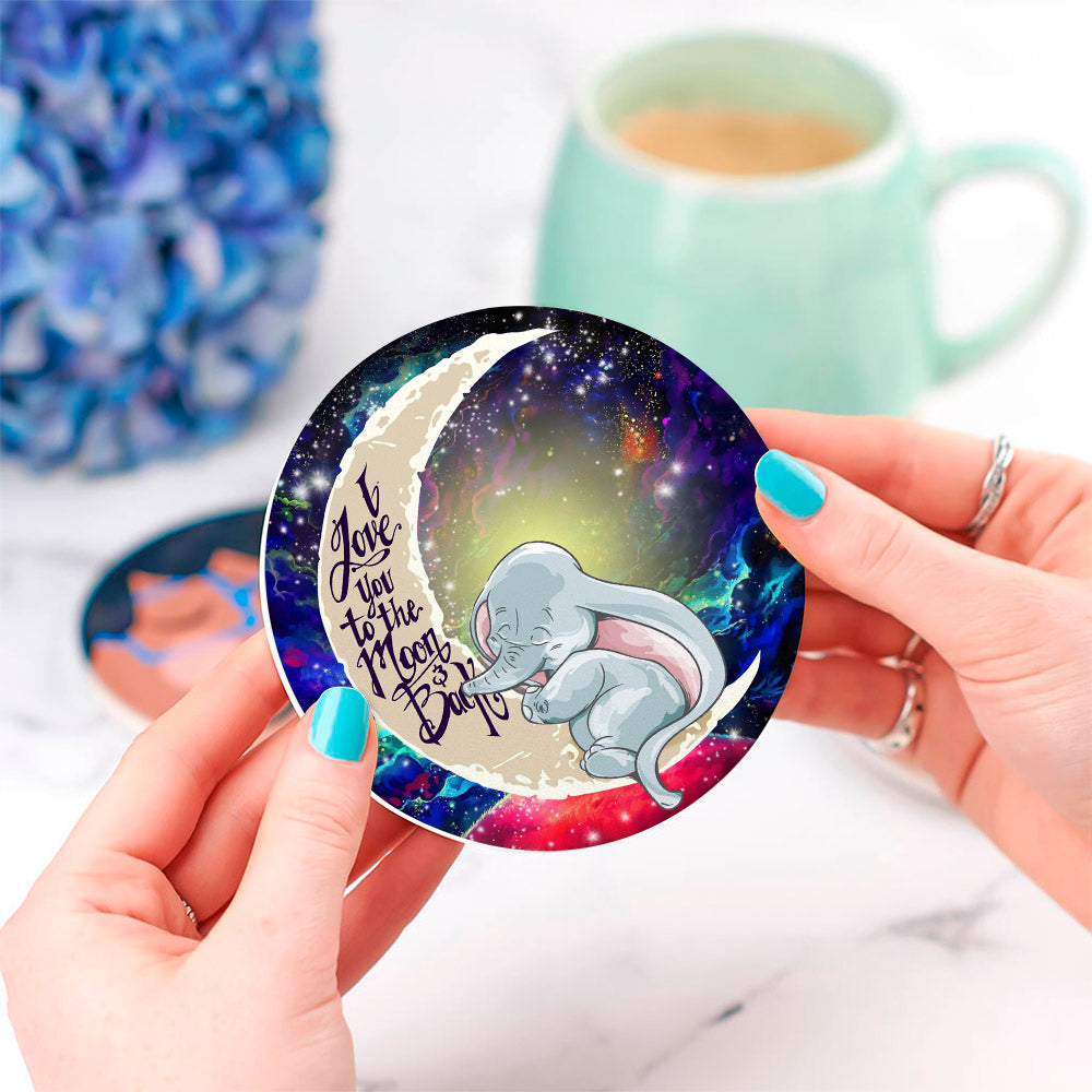 Dumbo Elephant Love You To The Moon Galaxy Coasters