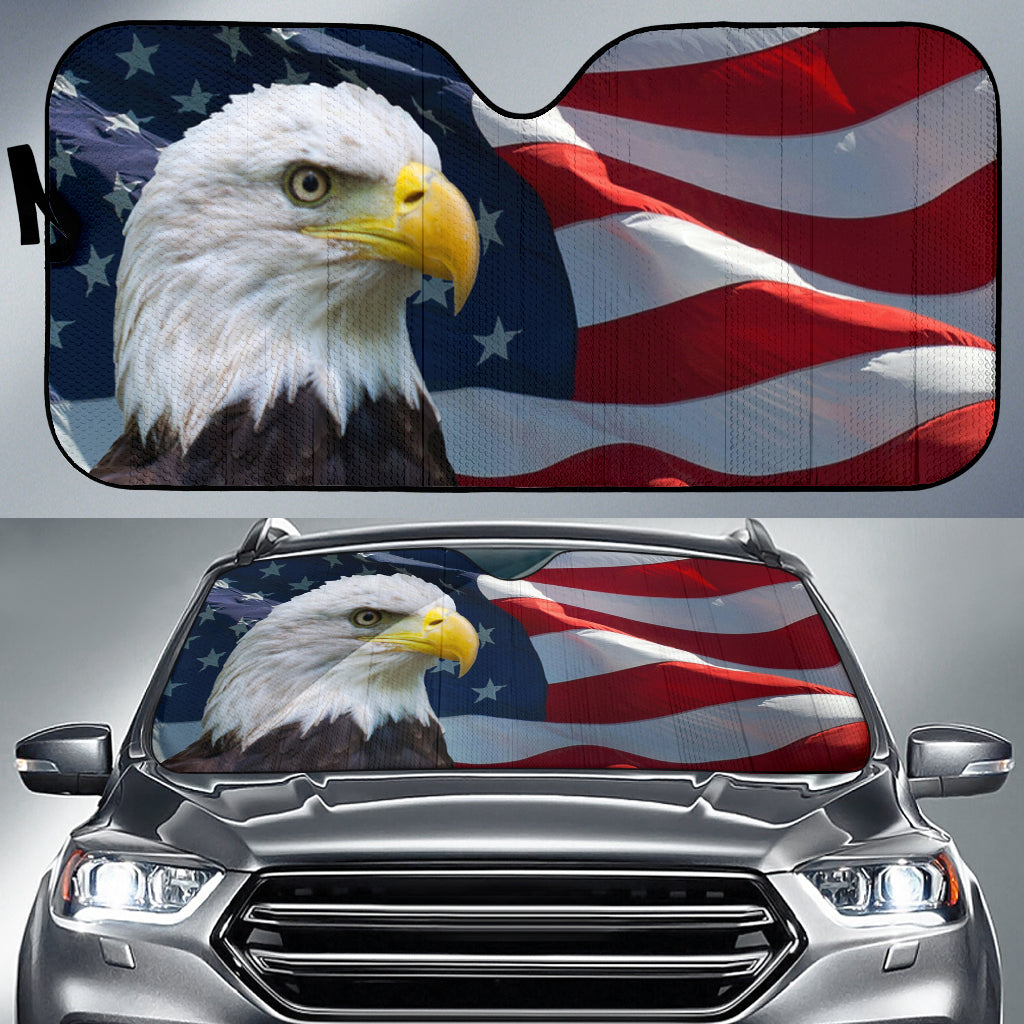 Eagle American Flag Sun Shades for Car Windshield Accessories