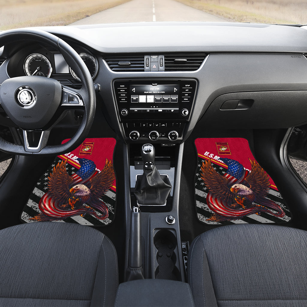 Eagle Car Floor Mats with American Flag Design - Durable Rubber Mats