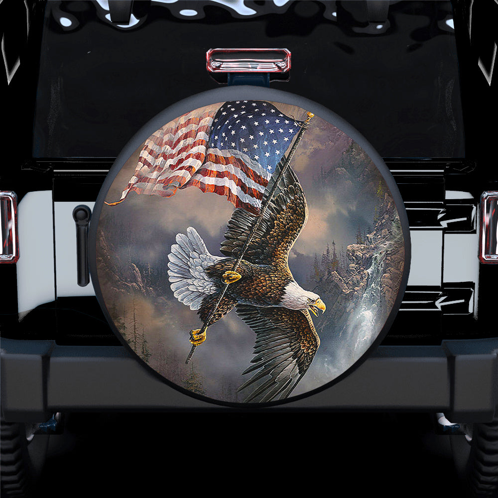 Eagle Design Jeep Spare Tire Cover Gift for Campers and Adventurers