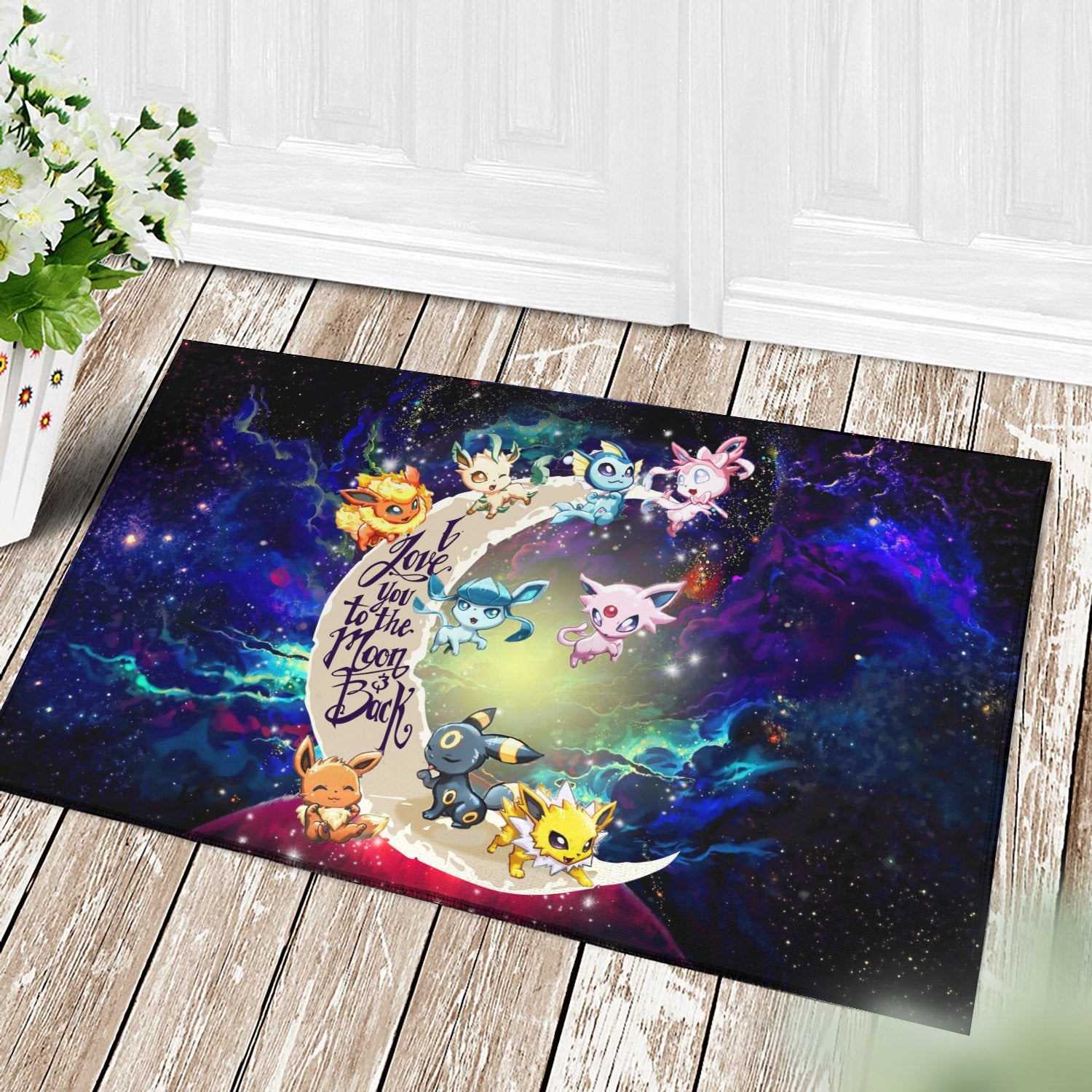 Eevee Love You To The Moon Galaxy Doormat Home Decor