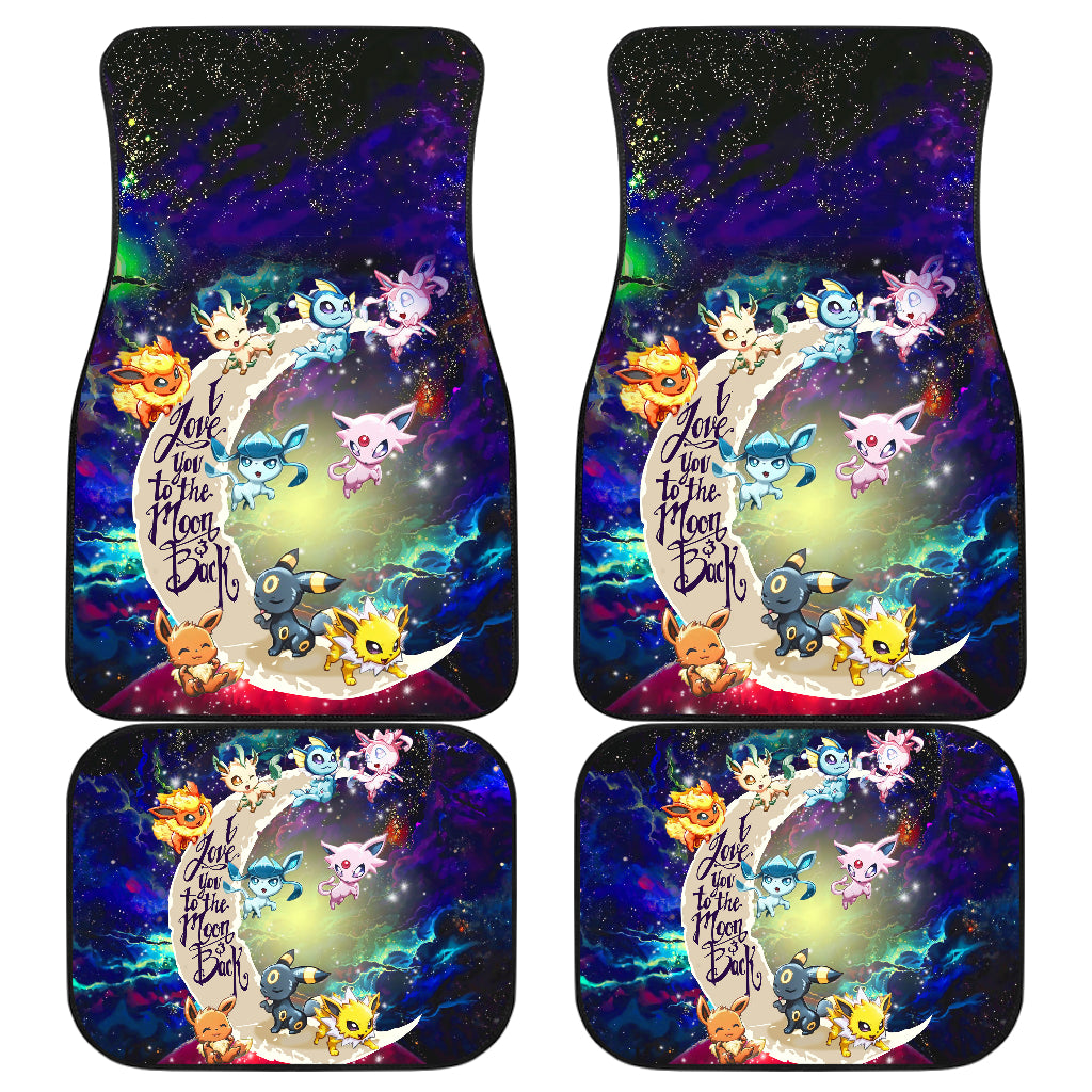 Eevee Evolution Galaxy Car Mats - Love You To The Moon Design