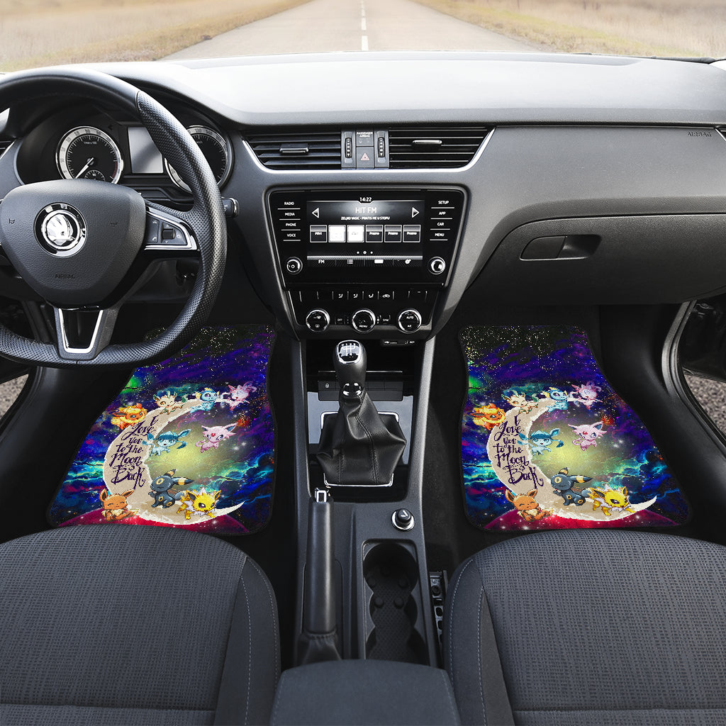Eevee Evolution Galaxy Car Mats - Love You To The Moon Design