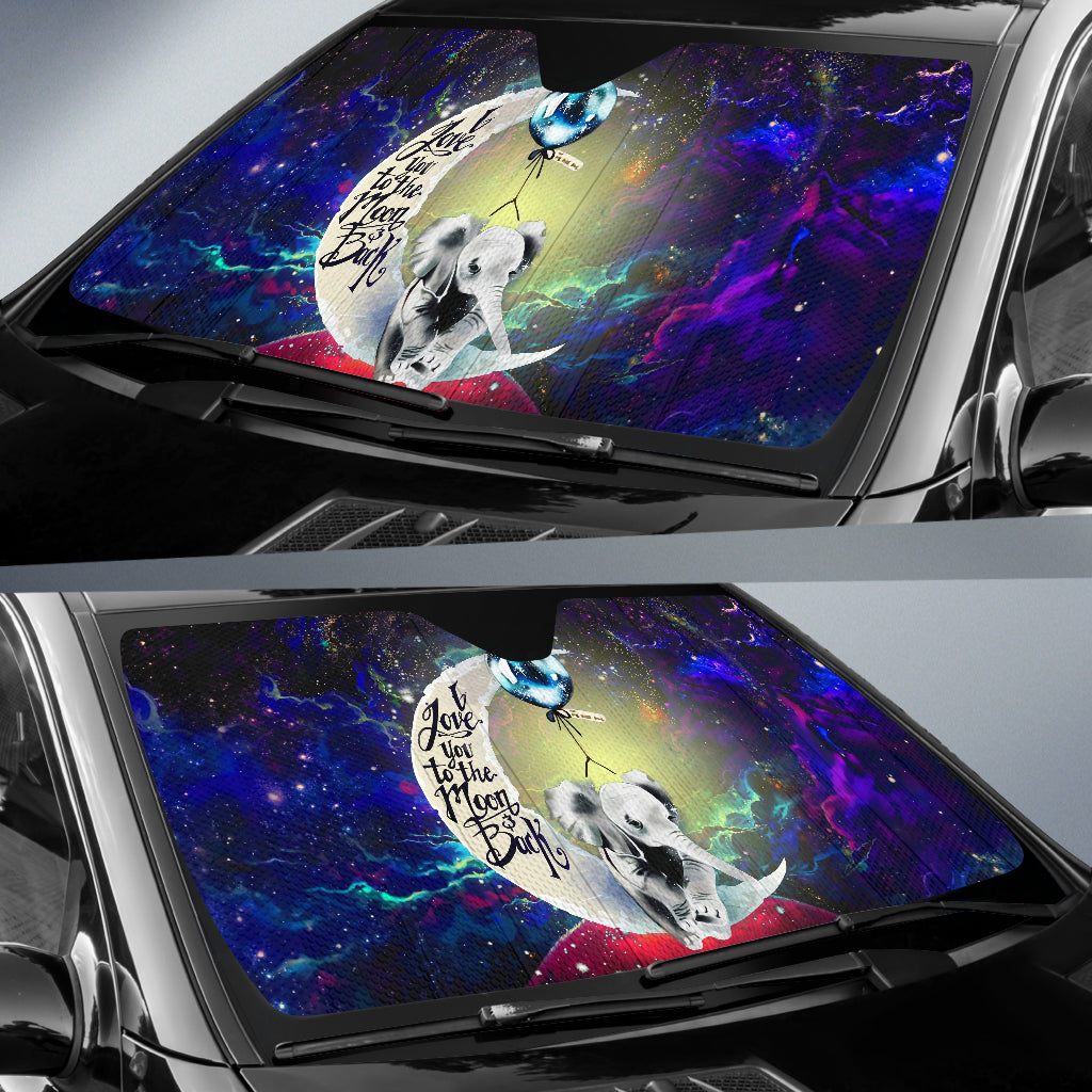 Elephant Love You To The Moon Galaxy Auto Sunshades for Cars
