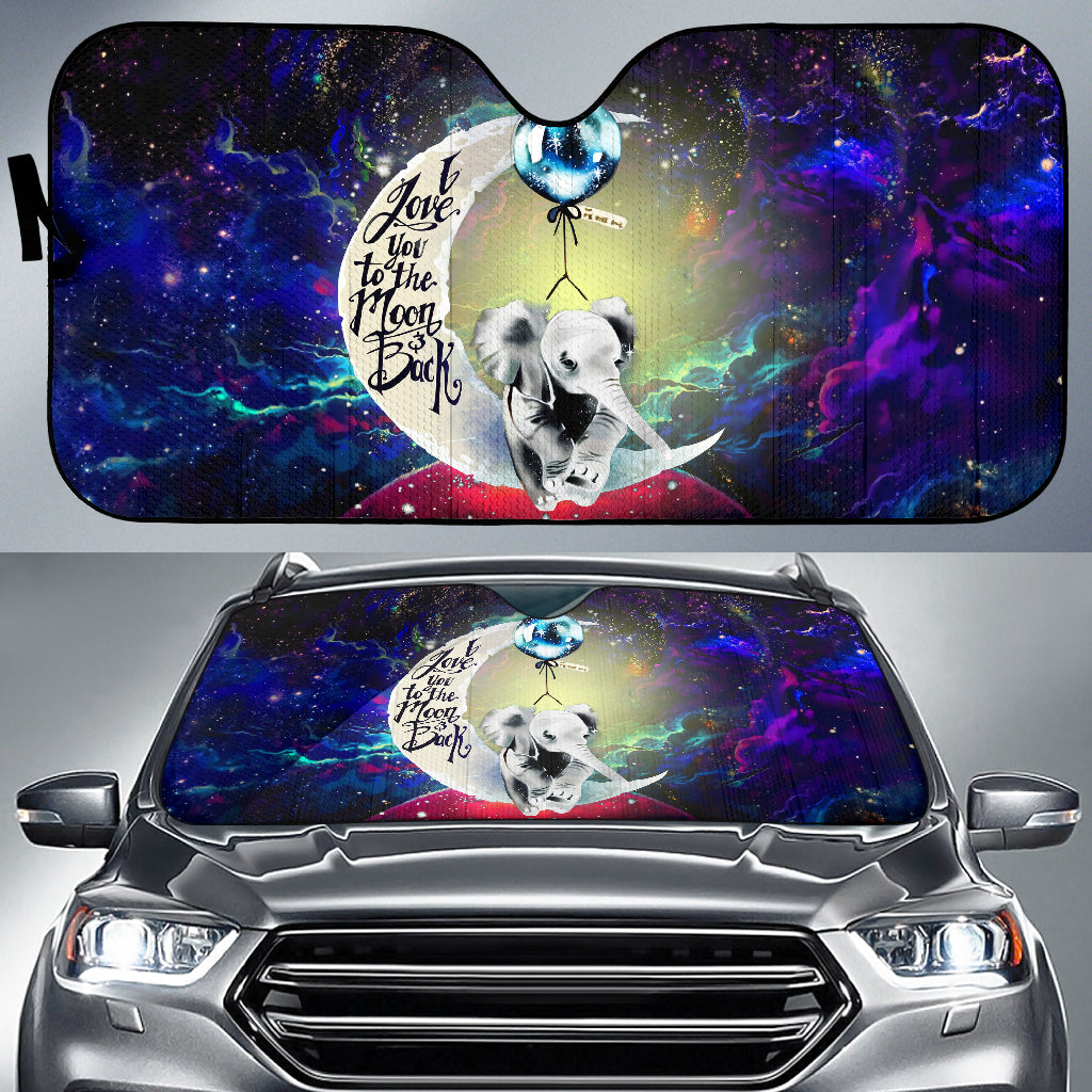 Elephant Love You To The Moon Galaxy Auto Sunshades for Cars