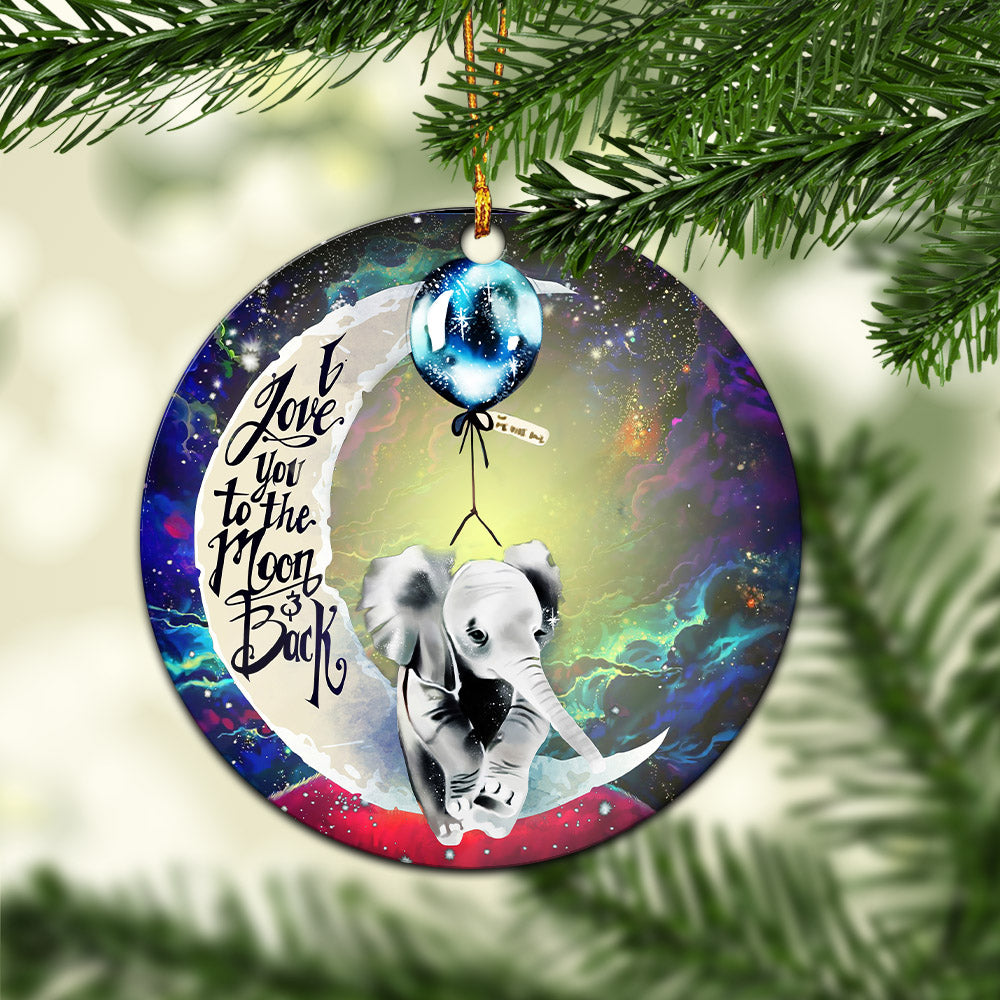 Elephant Love You To The Moon Galaxy Ornament Perfect Holiday Gift
