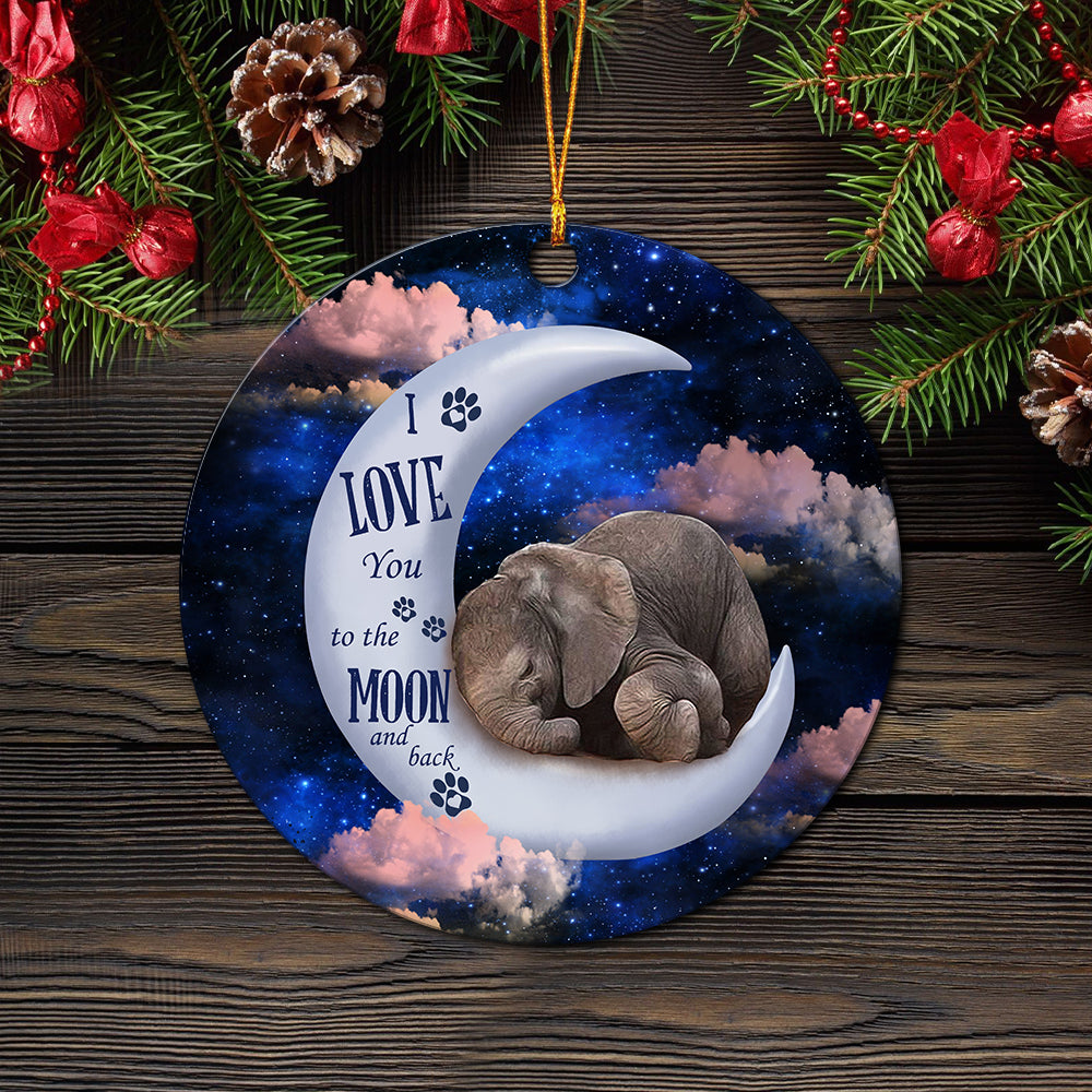 Elephant Love You To The Moon  Ornament Perfect Holiday Gift