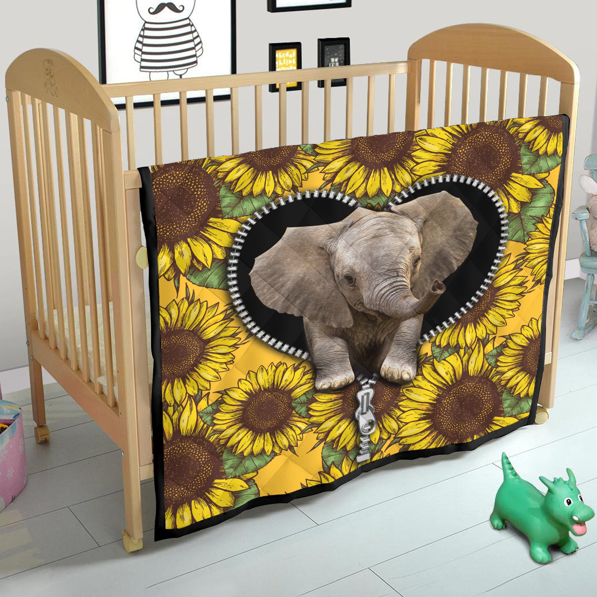 Elephant Sunflower Quilt Blanket for Cozy Home Décor
