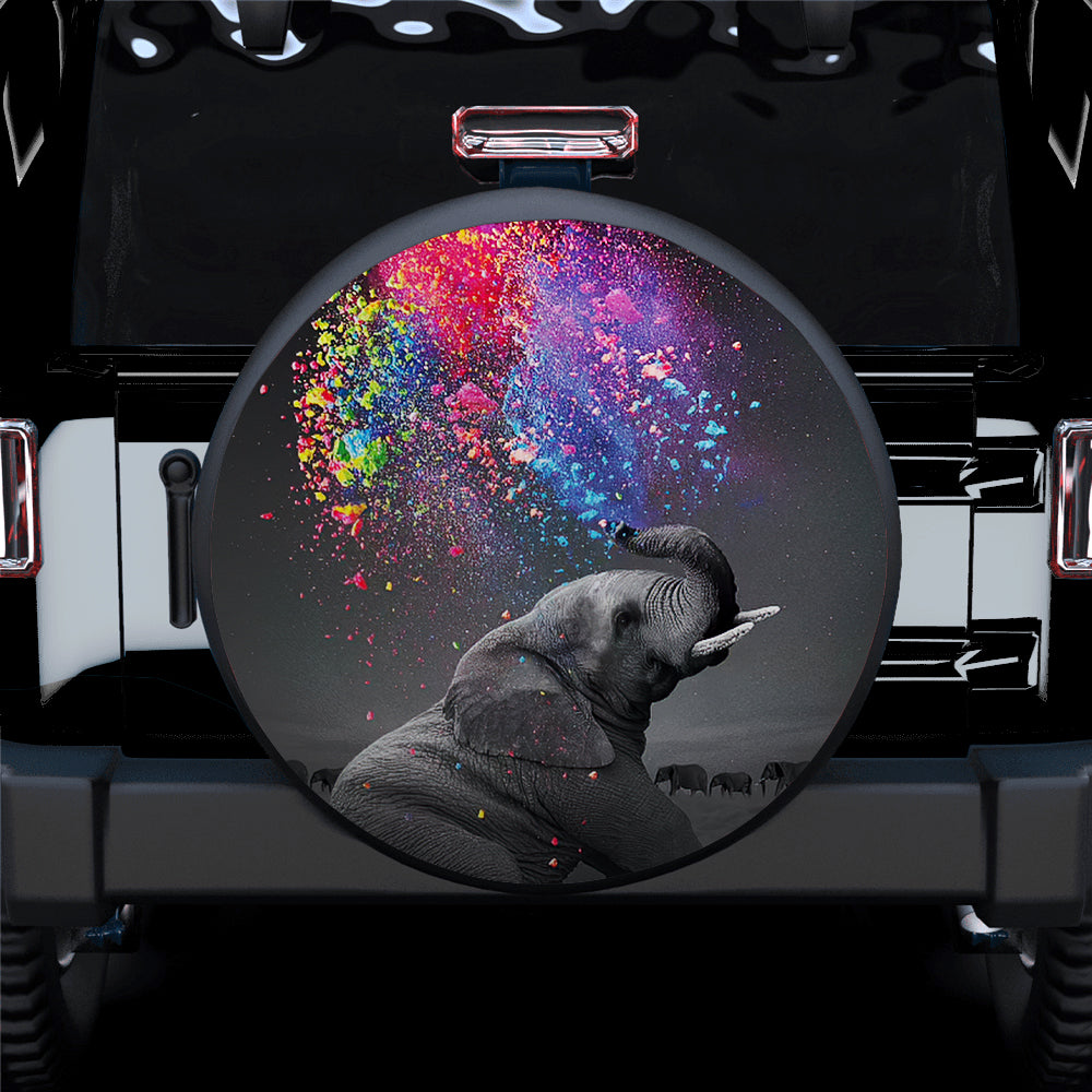 Watercolor Elephant Jeep Spare Tire Covers Gift for Campers