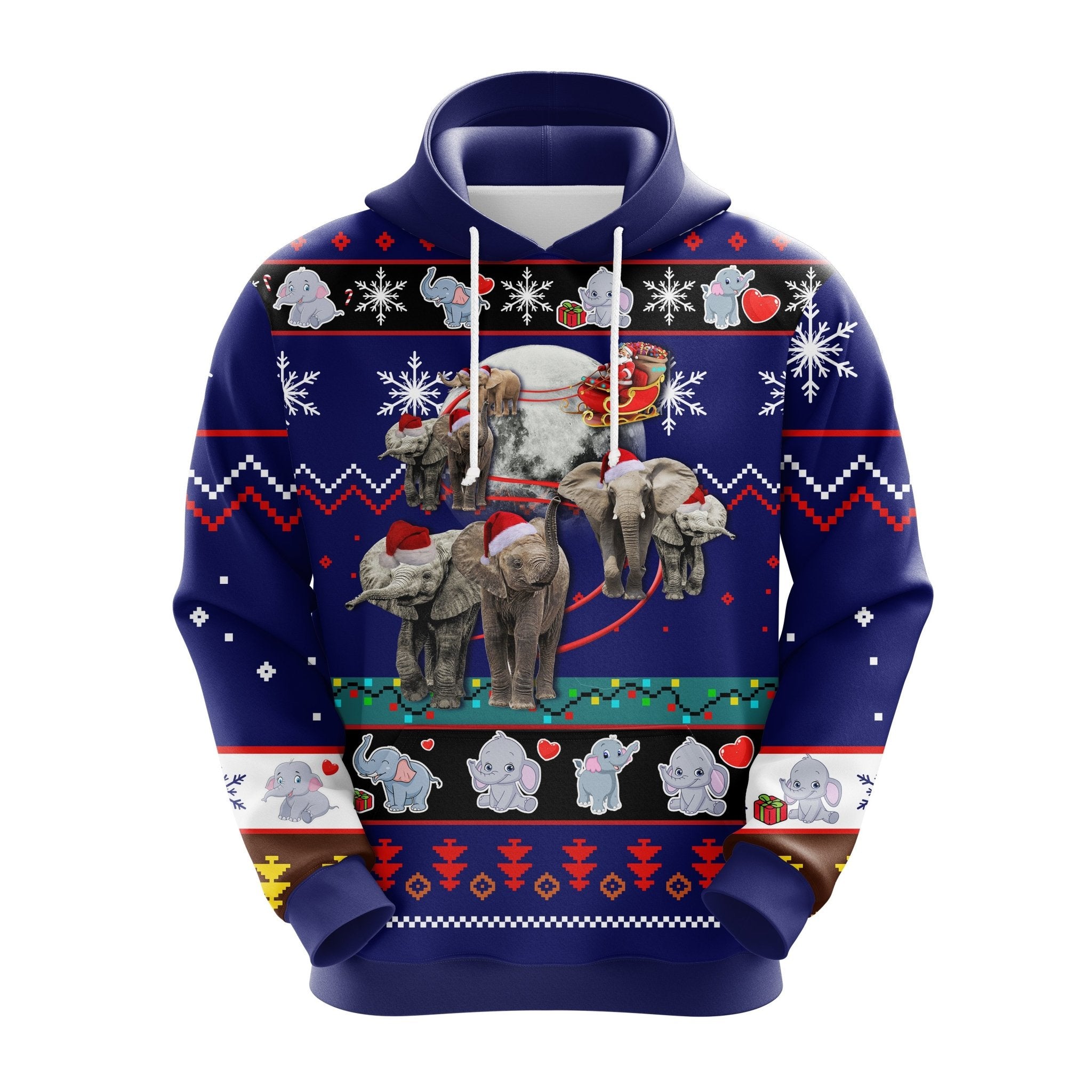 Elephant Christmas Noel Ugly Hoodie Gift Idea for Thanksgiving