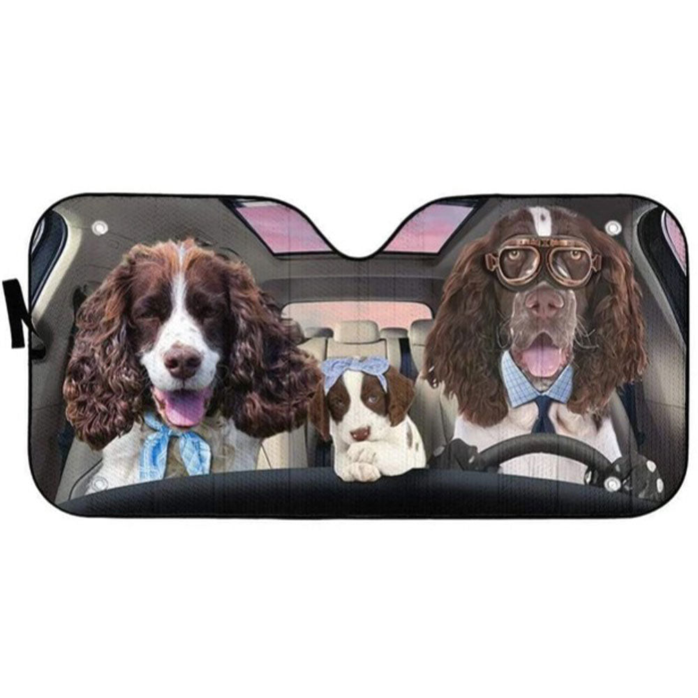 Custom English Springer Spaniel Auto Sun Shades for Windshield Decor