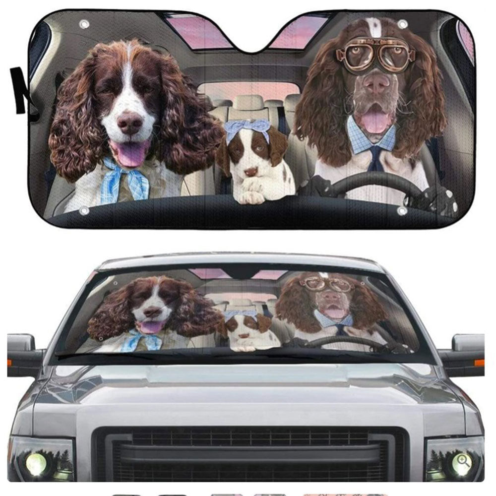 Custom English Springer Spaniel Auto Sun Shades for Windshield Decor