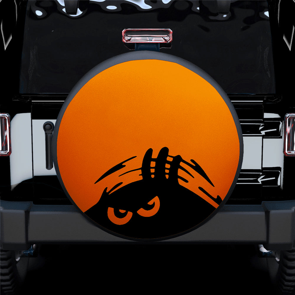 Funny Evil Monster Orange Jeep Car Spare Tire Cover for Campers