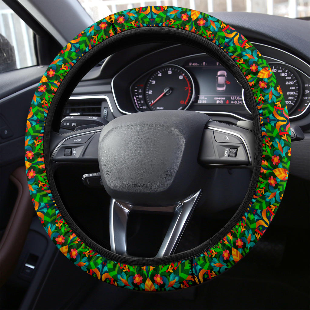 Premium Flower Design Car Steering Wheel Cover for Fashion Lovers