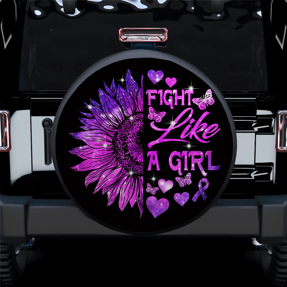 Fight Like A Girl Spare Tire Cover for Jeep Campers Gift