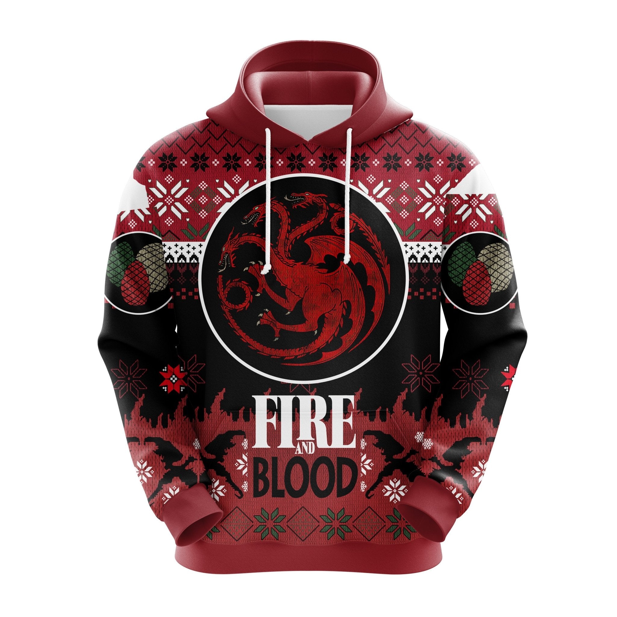 Fire & Blood Christmas Hoodie - Cute Noel Mc Ugly Sweater Gift