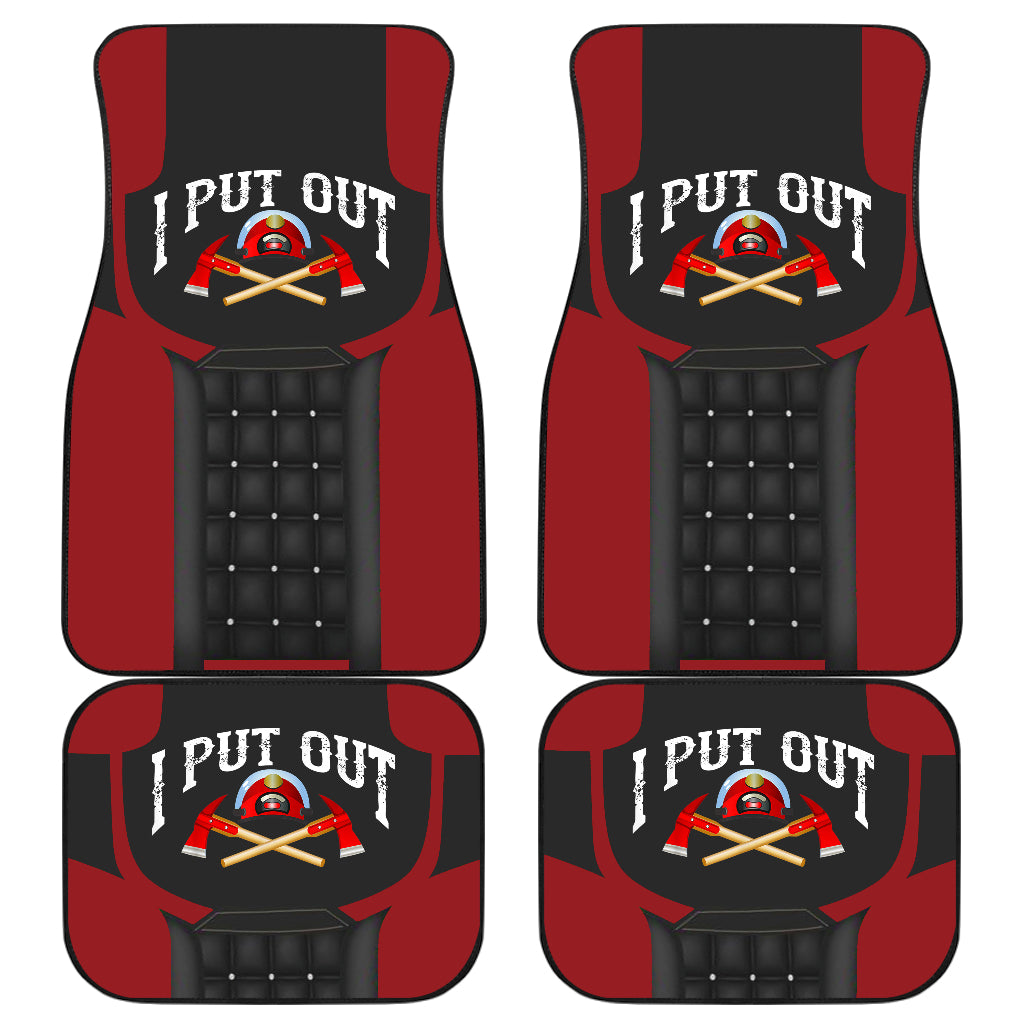 Fire Fighter Car Accessories - 2 Durable Floor Mats for Cars