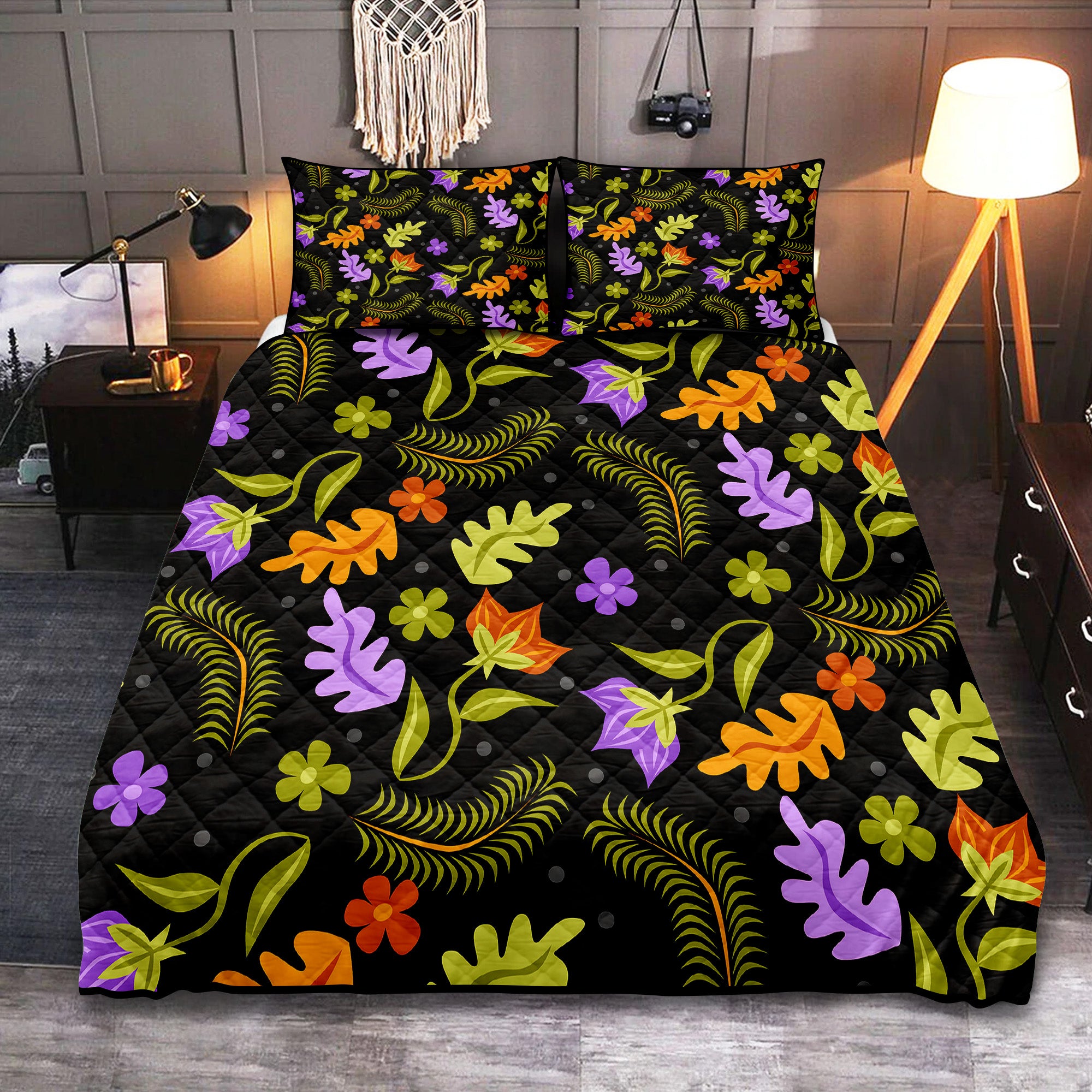 Floral Quilt Bedding Set for Cozy Bedroom Decor Flowers