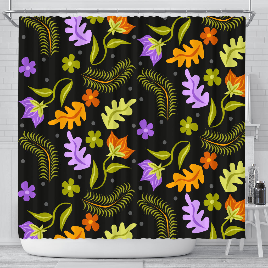 Floral Print Waterproof Shower Curtain for Bathroom Decor
