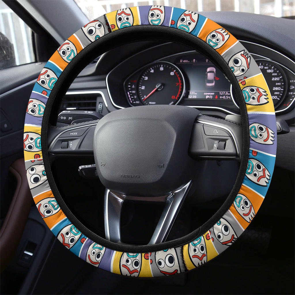 Forky Toy Story Steering Wheel Cover Premium Quality Vehicle Accessory