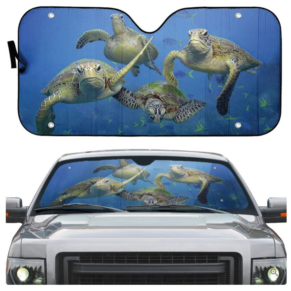 Custom Four Sea Turtles Sun Shades for Car Windshield Accessories