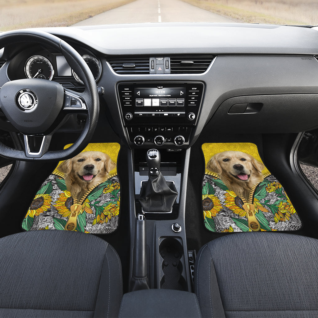 Golden Sunflower Car Floor Mats - Fun Car Accessories Decor