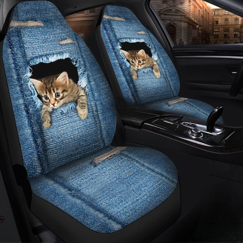 Funny Cat Design Car Seat Covers for Animal Lovers