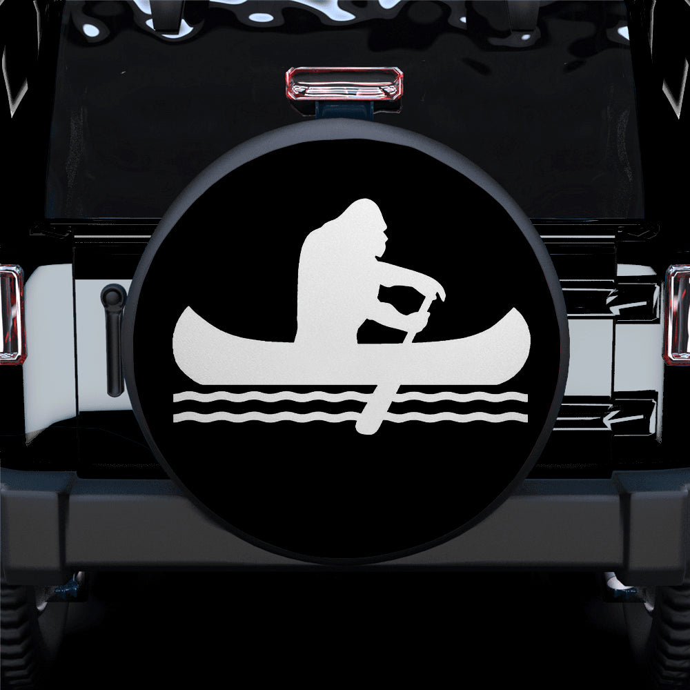 Bigfoot Sasquatch Kayaking Spare Tire Cover Gift for Campers