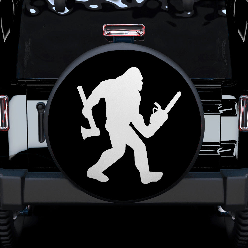 Funny Bigfoot Logger Jeep Spare Tire Cover Gift for Campers