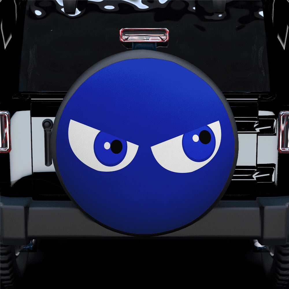 Funny Angry Blue Eyes Jeep Tire Cover - Unique Gift for Campers