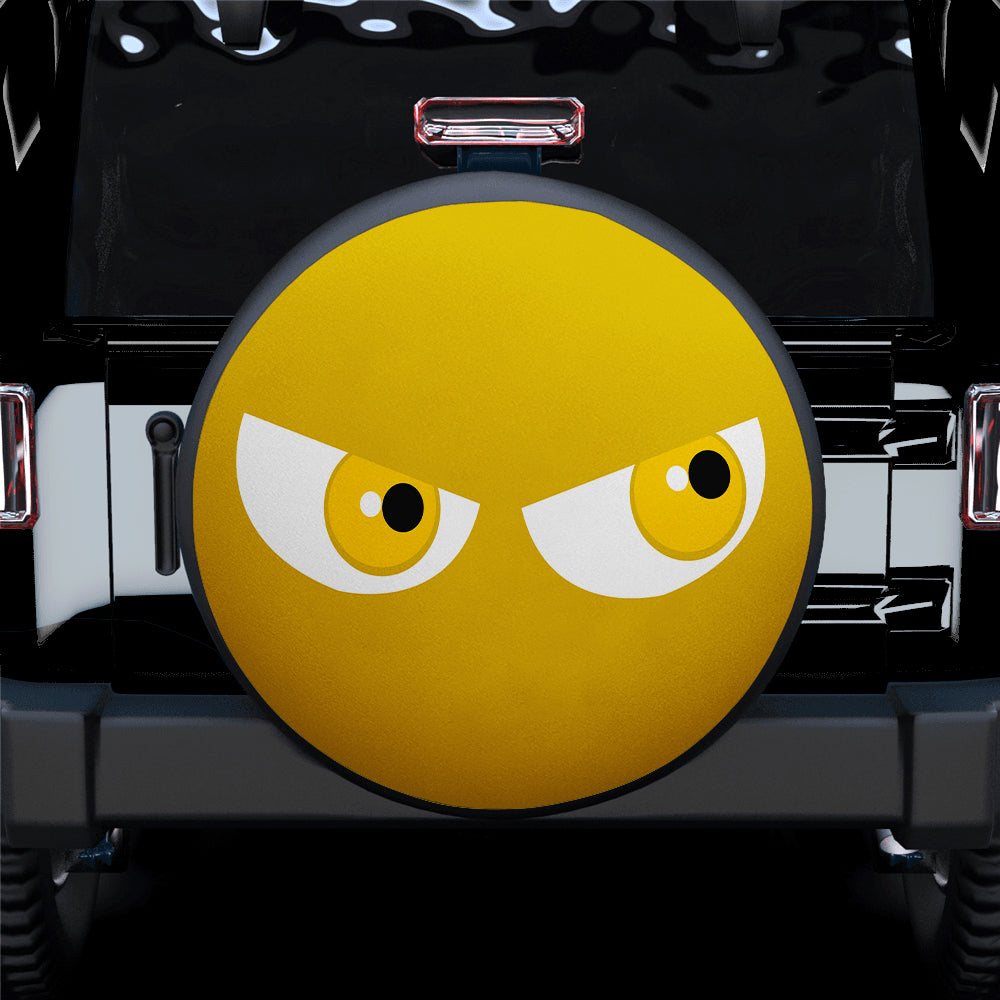 Funny Cartoon Angry Yellow Eyes Jeep Tire Cover Gift for Campers
