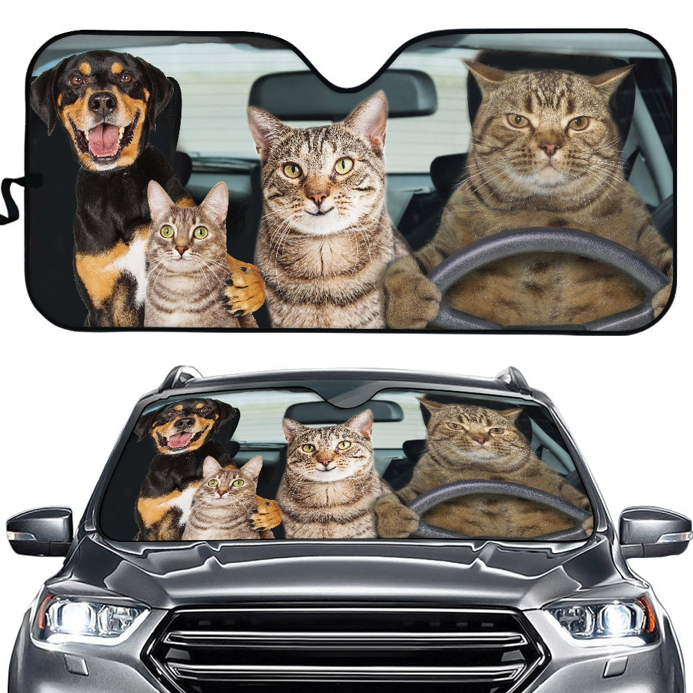 Funny Cat and Dog Car Sunshades - Auto Accessories for Pets