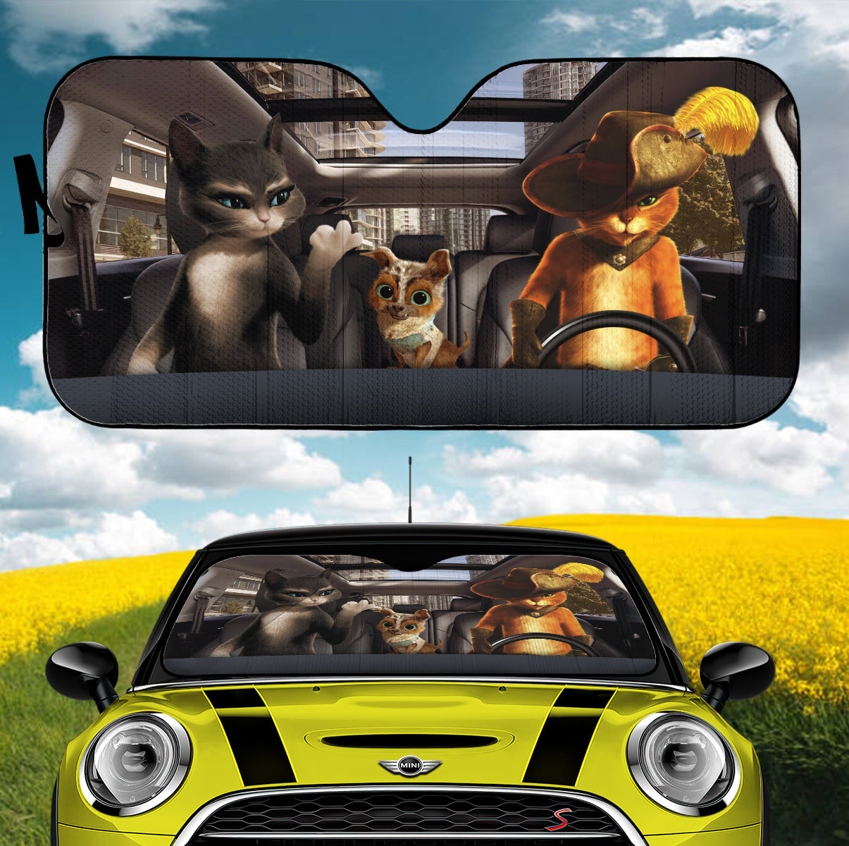 Funny Cat Auto Sunshades for Car - Stylish UV Protection