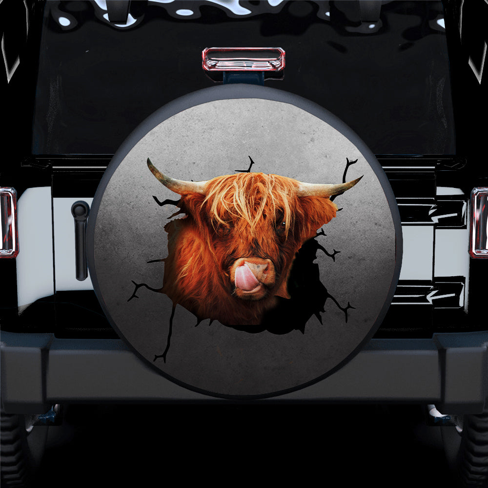 Funny Cow Face Jeep Spare Tire Cover Gift for Campers and Drivers