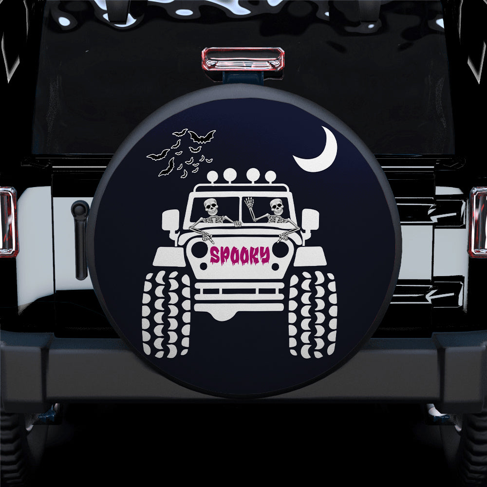 Funny Halloween Skull Jeep Spare Tire Cover Gift for Campers