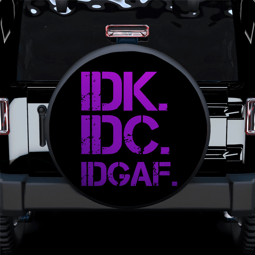 Funny Purple Jeep Spare Tire Cover Gift for Campers IDK IDC