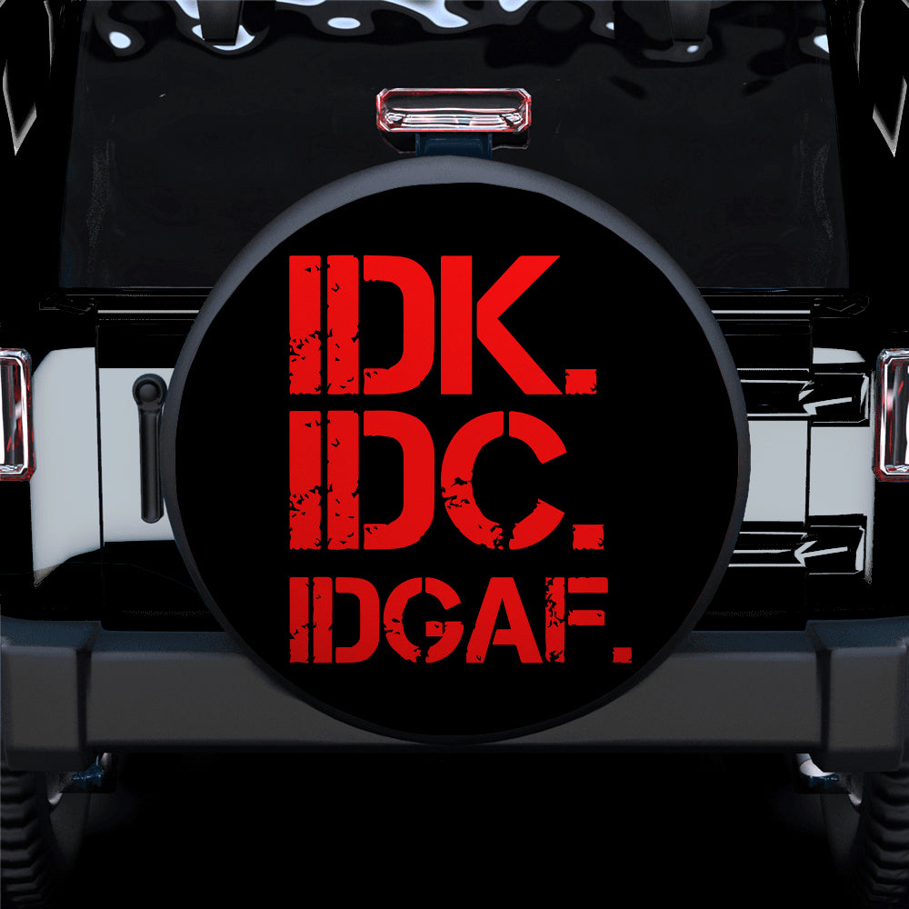 Funny Jeep Spare Tire Covers for Campers - IDK IDC Red Design