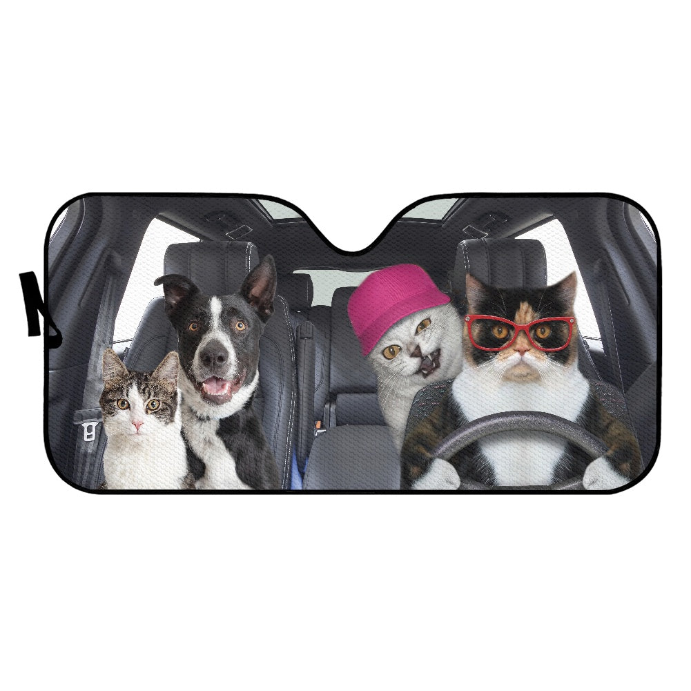 Funny Pets Driving Car Sunshades for Auto Protection