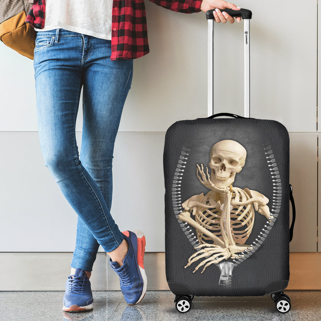 Funny Skull Zipper Suitcase Protector Luggage Cover for Travel