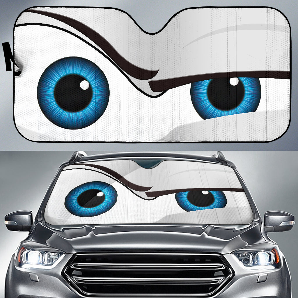 Funny Cartoon Eye Sunshades for Car - The Rock Style Auto Accessory