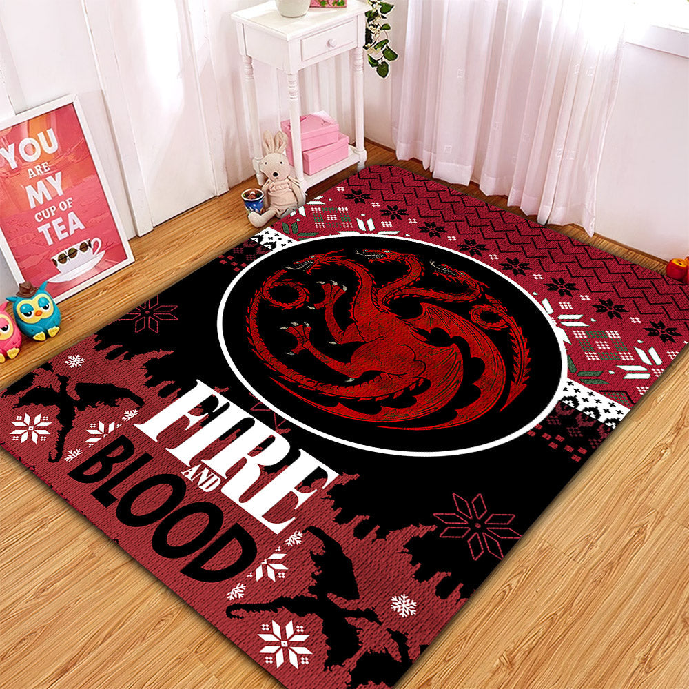 Game of Thrones House Targaryen Christmas Rug for Home Decor