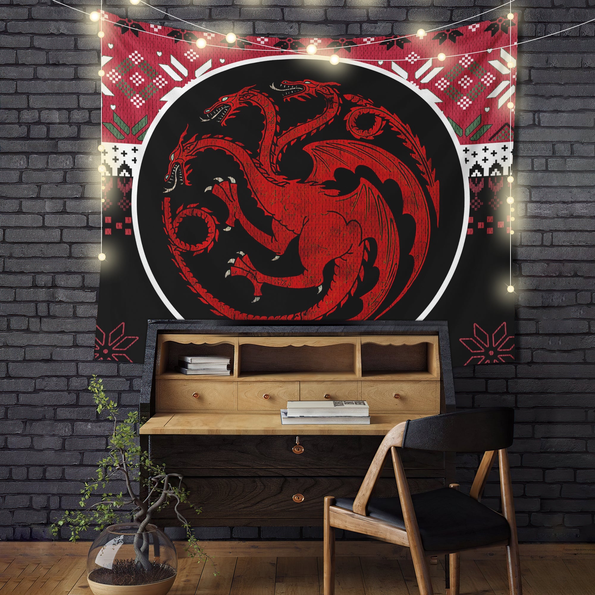 Game Of Thrones Christmas Tapestry Stark Targaryen Room Decor