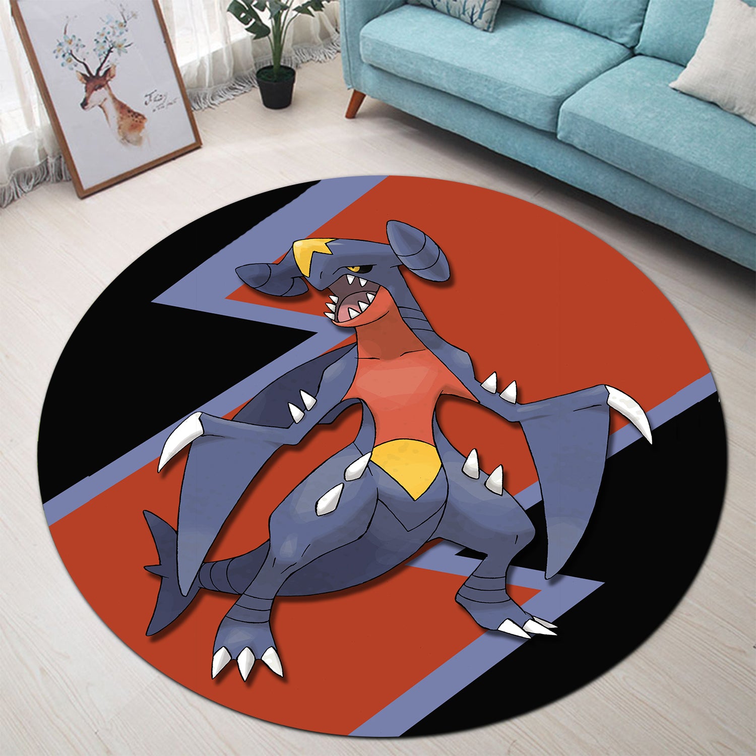 Garchomp Pokemon Rug for Bedroom Living Room Home Decor Carpet