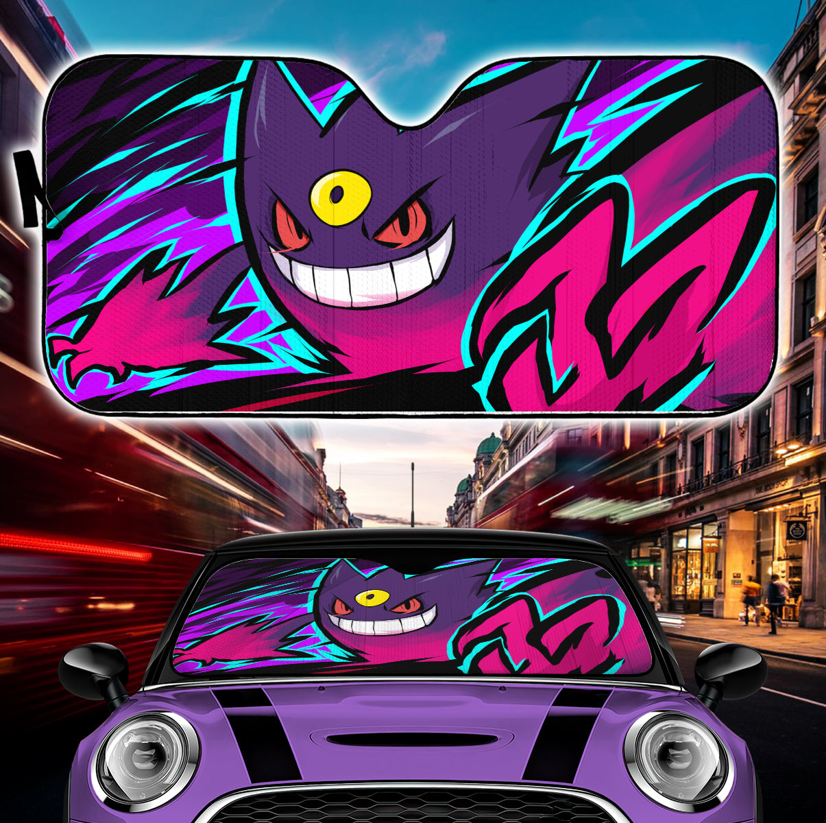 Gengar Pokemon Auto Sunshades for Car Protection 7307379605659