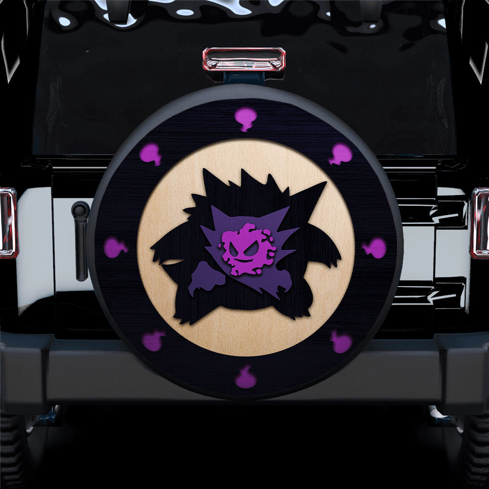 Gengar Pokemon Evolution Spare Tire Covers for Jeep Campers Gift