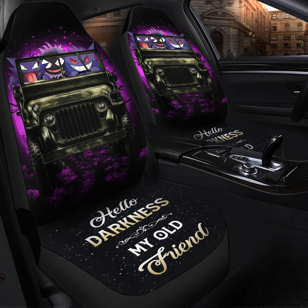 Gengar Pokemon Ghost Jeep Seat Covers Funny Halloween Decor Protectors